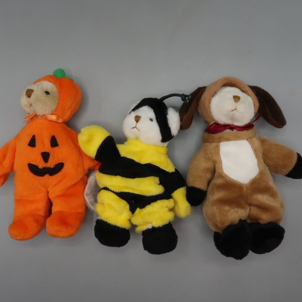 Ganz Wee Bear Village in Costume Plush‎ Puppy Dog Bumble Bee Pumpkin Bear 5" Lot